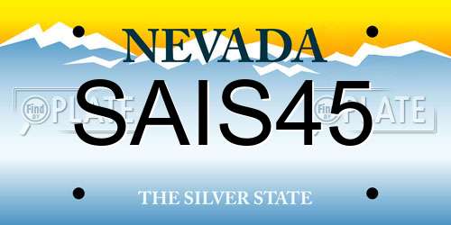 SAIS45 Nevada License Plate