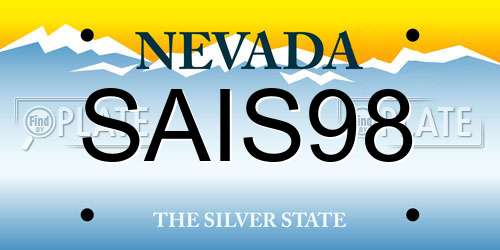 SAIS98 Nevada License Plate