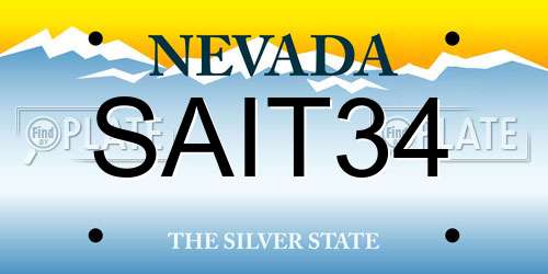 SAIT34 Nevada License Plate