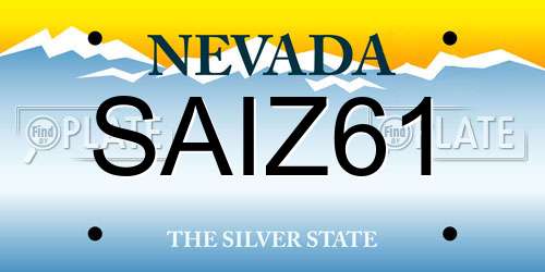 SAIZ61 Nevada License Plate