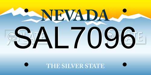 SAL7096 Nevada License Plate