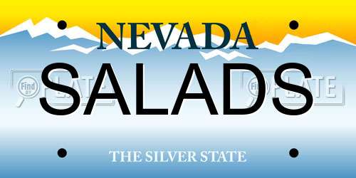 SALADS Nevada License Plate