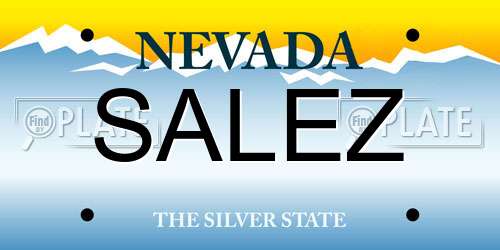 SALEZ Nevada License Plate