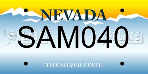 SAM040 Nevada License Plate
