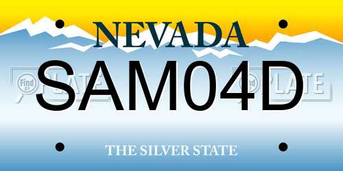 SAM04D Nevada License Plate