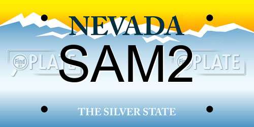 SAM2 Nevada License Plate