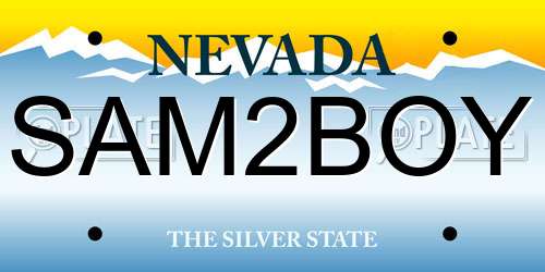 SAM2BOY Nevada License Plate