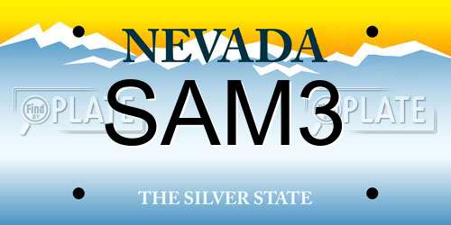 SAM3 Nevada License Plate
