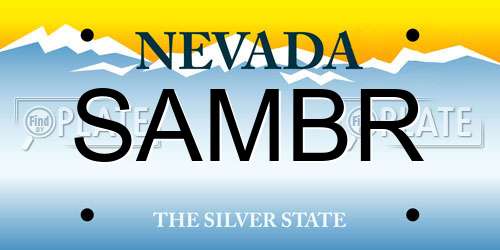SAMBR Nevada License Plate