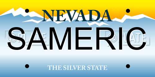 SAMERIC Nevada License Plate