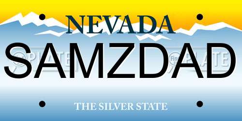 SAMZDAD Nevada License Plate