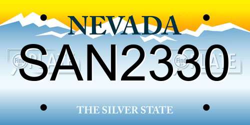 SAN2330 Nevada License Plate