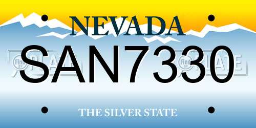 SAN7330 Nevada License Plate