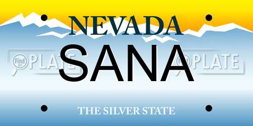 SANA Nevada License Plate