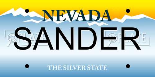 SANDER Nevada License Plate