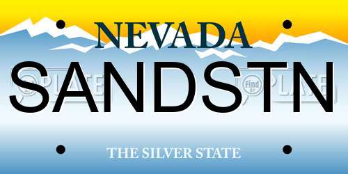 SANDSTN Nevada License Plate