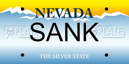 SANK Nevada License Plate
