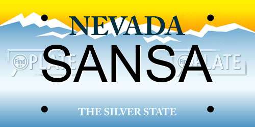 SANSA Nevada License Plate