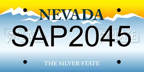 SAP2045 Nevada License Plate