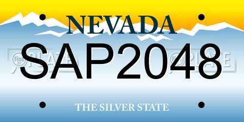 SAP2048 Nevada License Plate