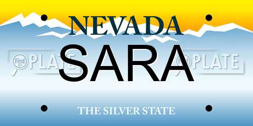 SARA Nevada License Plate