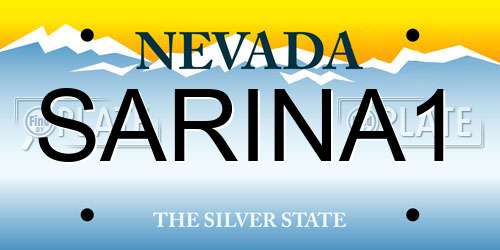 SARINA1 Nevada License Plate