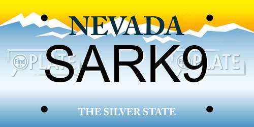 SARK9 Nevada License Plate