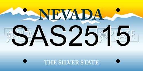 SAS2515 Nevada License Plate