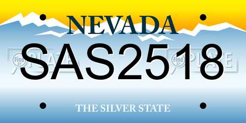 SAS2518 Nevada License Plate