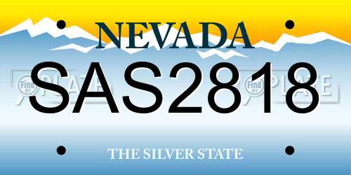 SAS2818 Nevada License Plate