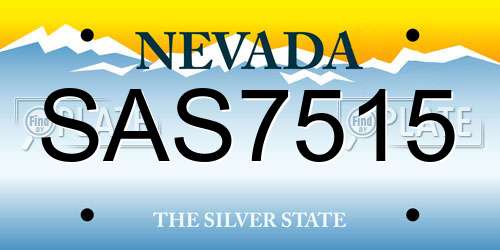 SAS7515 Nevada License Plate