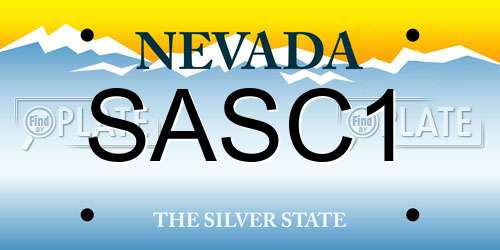SASC1 Nevada License Plate