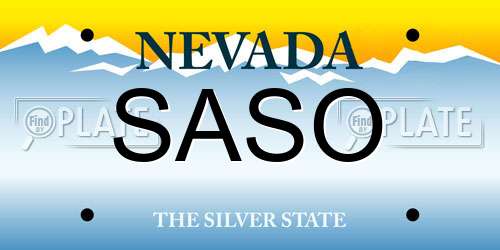 SASO Nevada License Plate