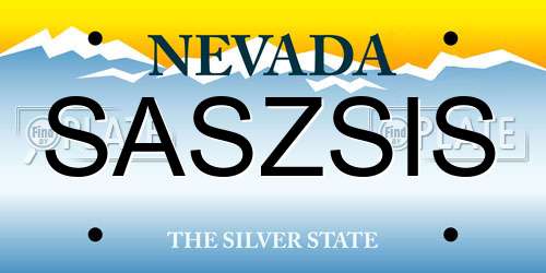 SASZSIS Nevada License Plate