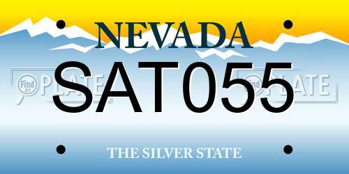 SAT055 Nevada License Plate