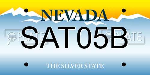 SAT05B Nevada License Plate