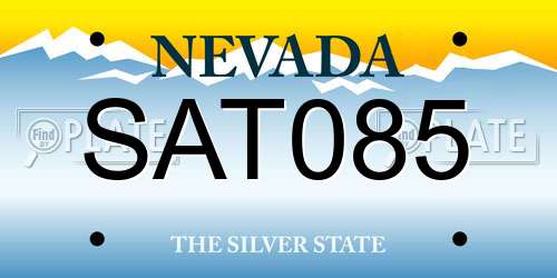 SAT085 Nevada License Plate