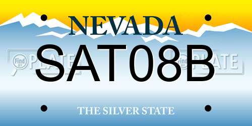 SAT08B Nevada License Plate