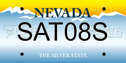 SAT08S Nevada License Plate