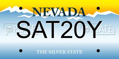 SAT20Y Nevada License Plate