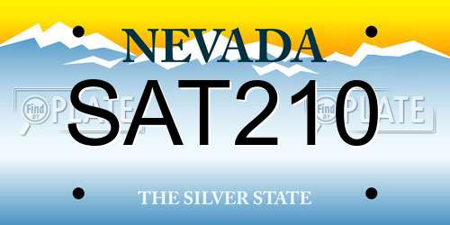 SAT210 Nevada License Plate