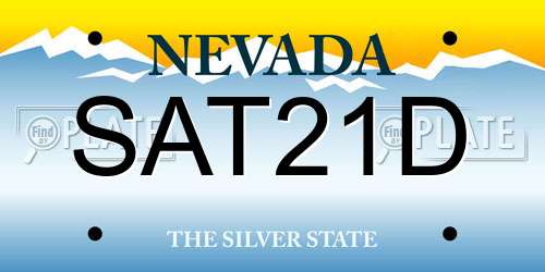 SAT21D Nevada License Plate