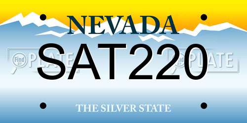 SAT220 Nevada License Plate