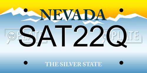 SAT22Q Nevada License Plate