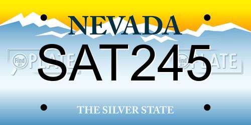 SAT245 Nevada License Plate
