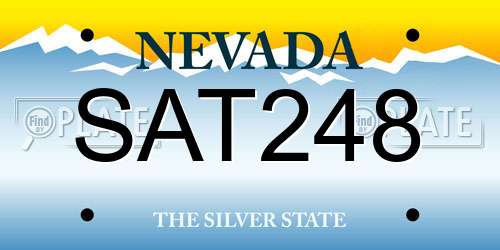 SAT248 Nevada License Plate