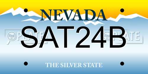 SAT24B Nevada License Plate