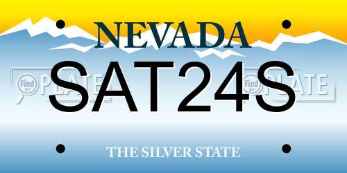 SAT24S Nevada License Plate