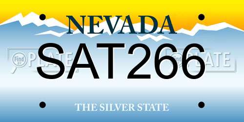 SAT266 Nevada License Plate