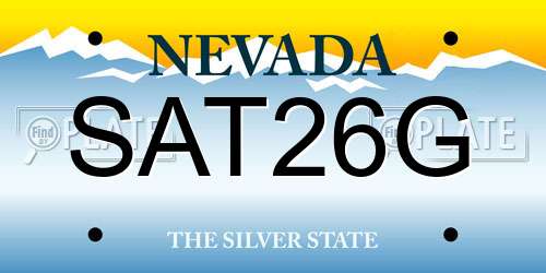 SAT26G Nevada License Plate
